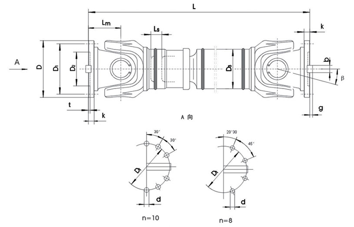 SWC-DH型短伸縮焊接式萬向聯軸器
