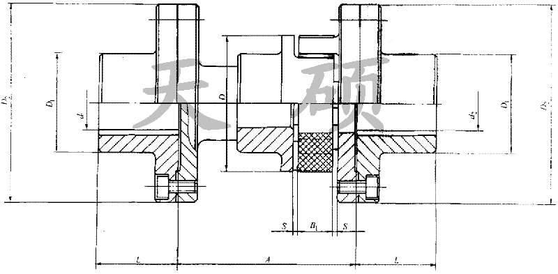 LXJ接中間軸型<strong>星形彈性聯(lián)軸器</strong>